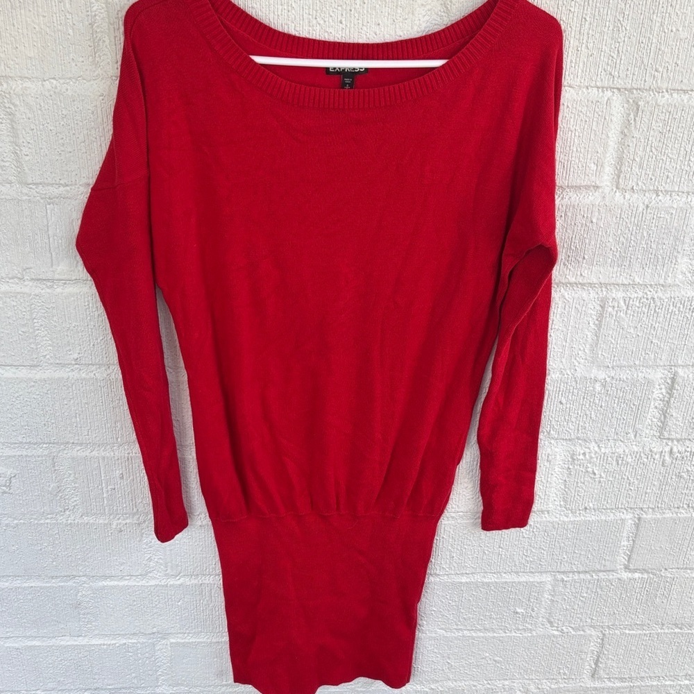 Express Bold Red Knit Mini Dress sz S